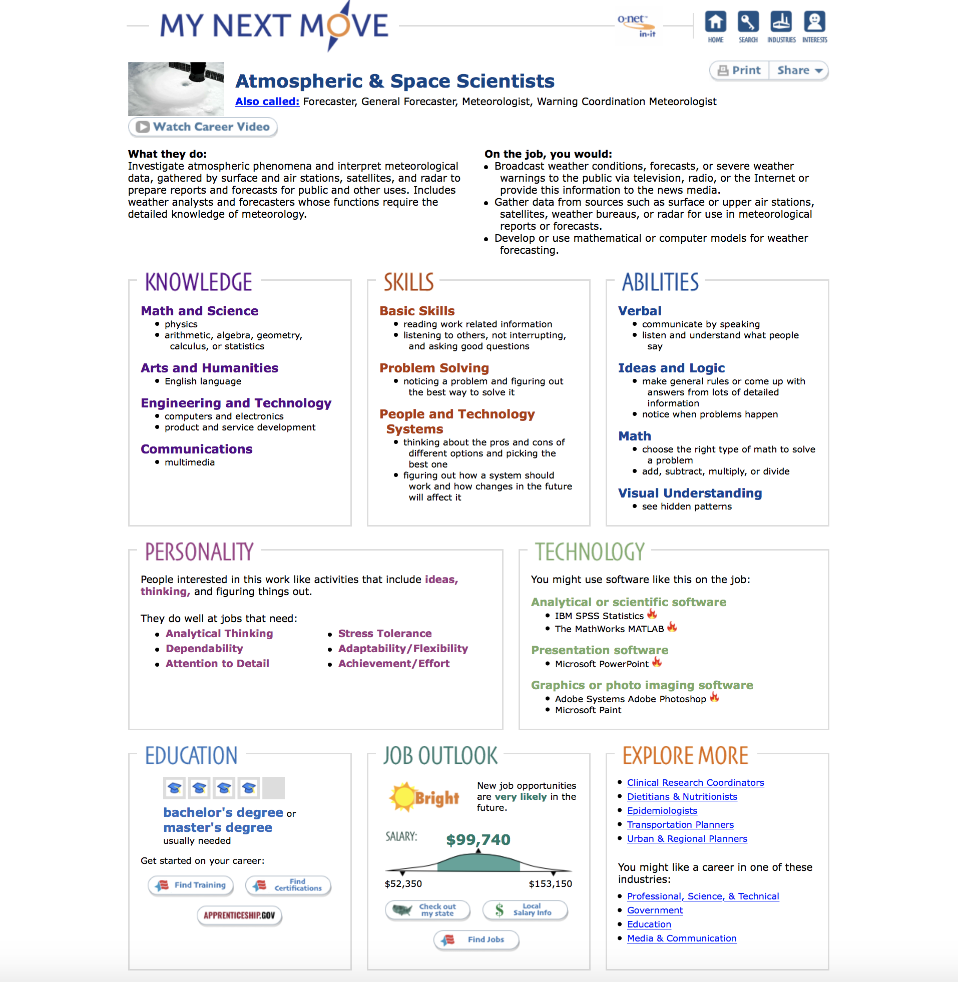 Atmospheric Scientists Career Information