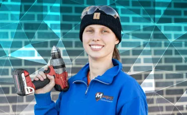 girl with drill
